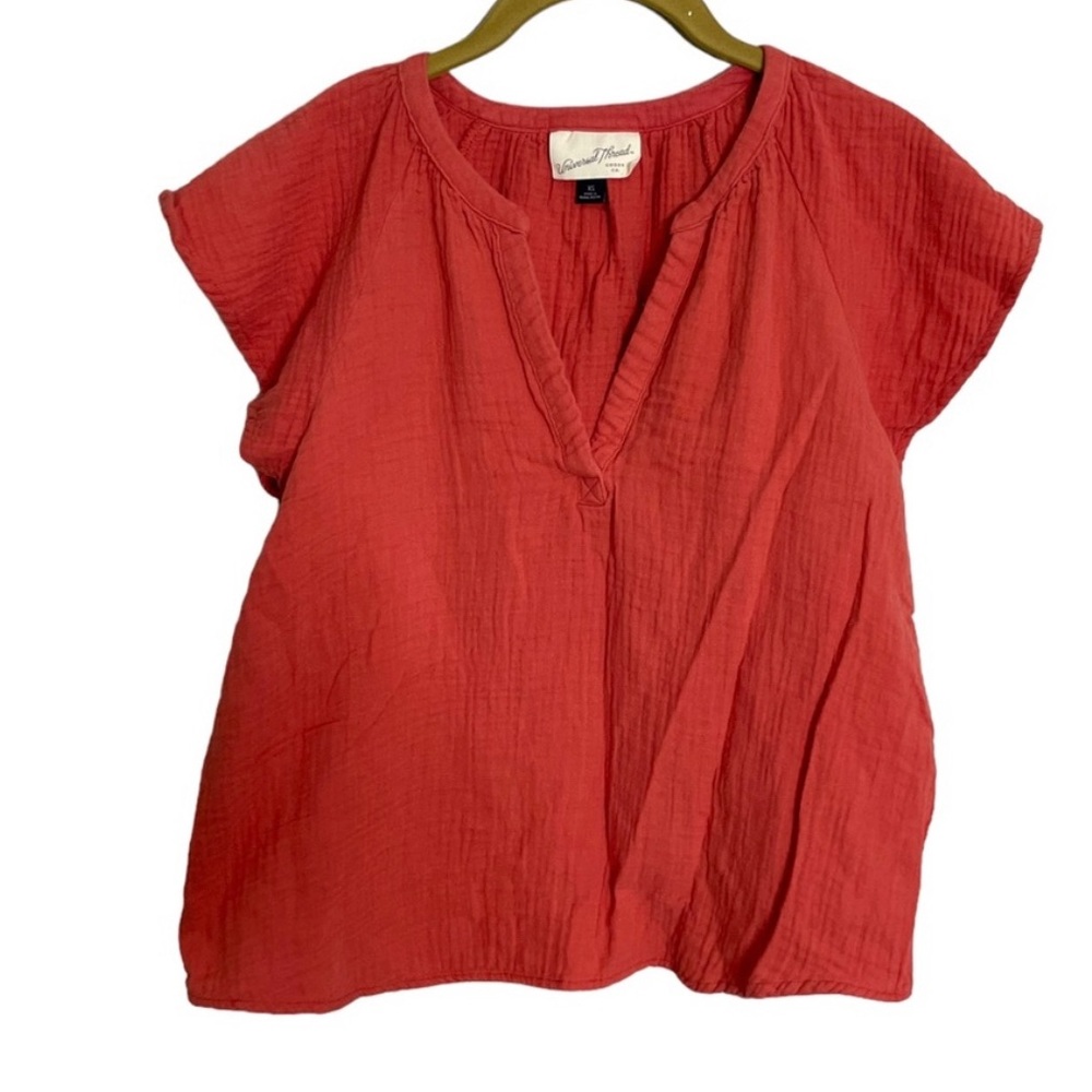 🆕 NWT Universal Thread Rust V Neck Blouse XS